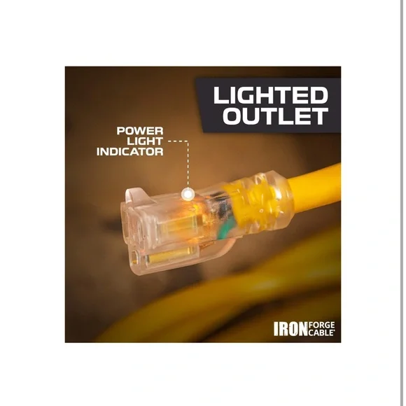 🆕IRON FORGE CABLE 25 ft Lighted Outdoor Extension Cord - 12/3 SJTW Heavy… - Picture 3 of 8